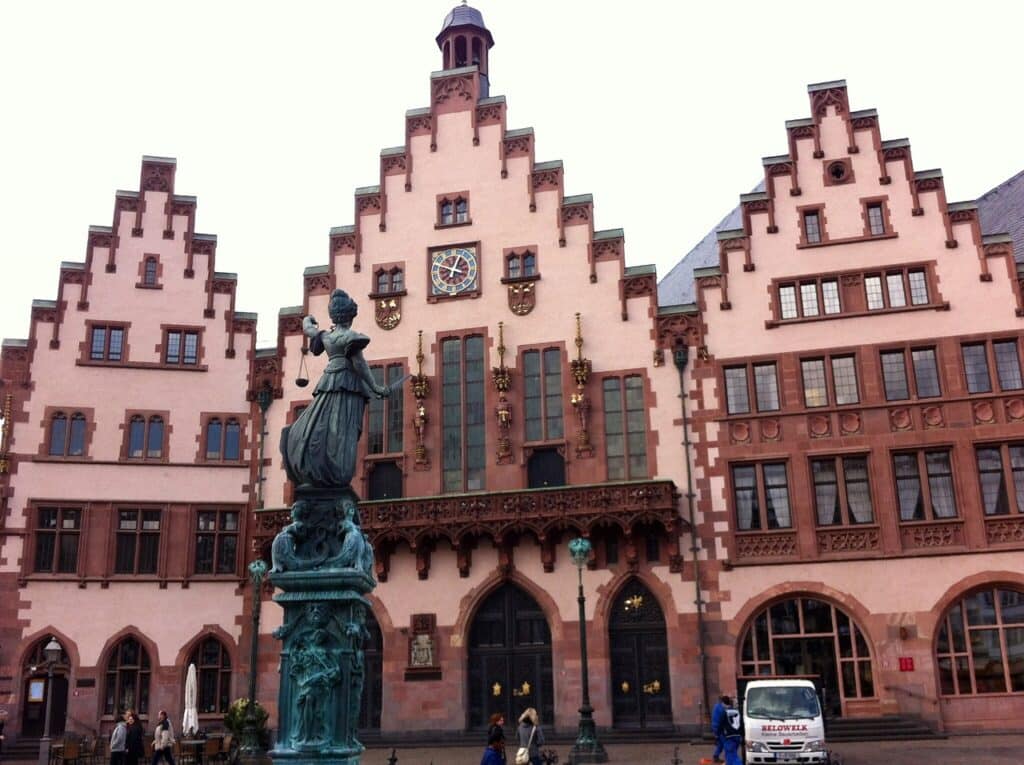 Frankfurt City Hall in the Old Town in Germany, brazilian guide in Germany